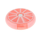 Fashionable Fruit Pattern Charms Rotary Pill Box Medicine Candy Gum Storage Holder Pocket Size Case Travel Lovers Gift -Pink