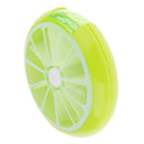 Fashionable Fruit Pattern Charms Rotary Pill Box Medicine Candy Gum Storage Holder Pocket Size Case Travel Lovers Gift -Cyan