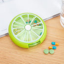 Fashionable Fruit Pattern Charms Rotary Pill Box Medicine Candy Gum Storage Holder Pocket Size Case Travel Lovers Gift -Cyan