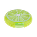 Fashionable Fruit Pattern Charms Rotary Pill Box Medicine Candy Gum Storage Holder Pocket Size Case Travel Lovers Gift -Cyan