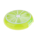 Fashionable Fruit Pattern Charms Rotary Pill Box Medicine Candy Gum Storage Holder Pocket Size Case Travel Lovers Gift -Cyan