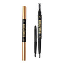 Set Of Double Ended Automatic Eyebrow Pencil With Refill Pencil Core Gray