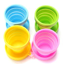 170ml Silicone Foldable Collapsible Cup with Lid Outdoor Camping Travel Green