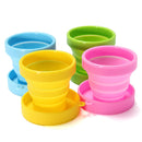 170ml Silicone Foldable Collapsible Cup with Lid Outdoor Camping Travel Yellow