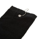 Cotton Absorbent Golf Gym Sports Towel & Hook Hanger 43x60 cm Black
