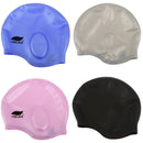 Adult Waterproof Silicone Flexible Elastic Swimming Hat Head Ear Protection Hat Outdoor Water Sports Accessory Pink