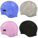 Adult Waterproof Silicone Flexible Elastic Swimming Hat Head Ear Protection Hat Outdoor Water Sports Accessory Gray