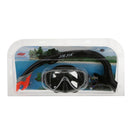 Adult Swimming Diving Mask Goggles Tempered Glasses Snorkel Set Black