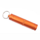 Lightweight Durable Aluminum Alloy Waterproof Pill Bottle Case Box Pill Holder Keychain For Travelling Hiking Camping Orange S