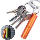 Lightweight Durable Aluminum Alloy Waterproof Pill Bottle Case Box Pill Holder Keychain For Travelling Hiking Camping Orange S