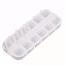 12 Compartment Empty Storage Case Box For Nail Art Tips Gems Rhinestone Tool