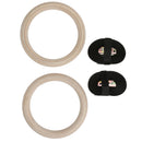 Wooden Gymnastic Rings Adjustable Pair Strength Training Rings with Straps