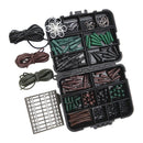 Fishing Carp Hair Rig Set Weights Safety Clips Hooks Rubber Tubes Swivels Beads Tackle box