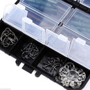 Fishing Carp Hair Rig Set Weights Safety Clips Hooks Rubber Tubes Swivels Beads Tackle box