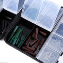 Fishing Carp Hair Rig Set Weights Safety Clips Hooks Rubber Tubes Swivels Beads Tackle box