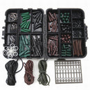 Fishing Carp Hair Rig Set Weights Safety Clips Hooks Rubber Tubes Swivels Beads Tackle box