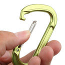 Aluminum Alloy D-Shape Outdoor Hiking Camping Carabiner Bottle Bag Keyring Hanging Snap Carabiner - Green