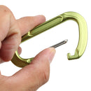 Aluminum Alloy D-Shape Outdoor Hiking Camping Carabiner Bottle Bag Keyring Hanging Snap Carabiner - Green