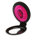 2 in 1 Folding Compact Hair Comb Massage Brush w/ Mirror Healthcare Rose red
