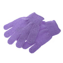 1 Pair Stretchable Exfoliating Bath Glove Shower Skin Care Scrubber Massage Skin Cleansing Gloves Purple