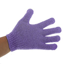 1 Pair Stretchable Exfoliating Bath Glove Shower Skin Care Scrubber Massage Skin Cleansing Gloves Purple