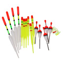 Set of 15 Plastic Pole Fishing Floats Slip Drift Tube Indicator Assorted Sizes