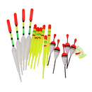 Set of 15 Plastic Pole Fishing Floats Slip Drift Tube Indicator Assorted Sizes