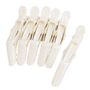 Women Girls Fashionable Hair Styling Tools Hairpin Single Prong Plastic Alligator Hair Clips Women Hairpins Barrette Pack of 6PCS White