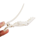 Women Girls Fashionable Hair Styling Tools Hairpin Single Prong Plastic Alligator Hair Clips Women Hairpins Barrette Pack of 6PCS White