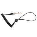 1.1M Retractable Coiled Fishing Lanyard Steel Wire Pier Rope Tether Black