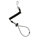 1.1M Retractable Coiled Fishing Lanyard Steel Wire Pier Rope Tether Black