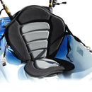 Black Padded Fishing Boat Kayak Seat + Detachable Back Bag Canoe Back Rest
