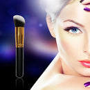 Professional Oblique Round Head Makeup Liquid Foundation Blush Powder Brush Cosmetic Tool Black 17x2.2x2.2 cm