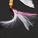 Metal Spinner Spoon Fishing Lure Hard Baits Sequins with Feather Treble Hook Tackle
