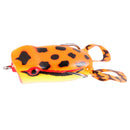 55 mm 2-Steel Hooks Orange Frog Topwater Fishing Lure Bait Crankbait for Salmon