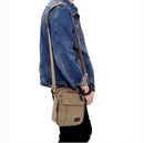 Unisex Fashion Retro Canvas Bag Shoulder Travel Bag Khaki