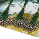 60pcs Fishing Traces Line Wire Leader with Swivel Connector 15cm/21cm/30cm
