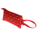 Women Girls Fashionable Multicolor Polka Dot Charms Makeup Cosmetic Storage Holder Bag Zipper Pouch Small Bag Red