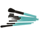 Women Pro Face Makeup Cosmetic Brush Tools Eyelash Comb Blush Eyeshadow Lipstick Applicator Brush 7Pcs/Set + Pouch Bag Case Coral Green