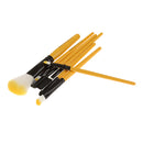 Women Pro Face Makeup Cosmetic Brush Tools Eyelash Comb Blush Eyeshadow Lipstick Applicator Brush 7Pcs/Set + Pouch Bag Case Yellow