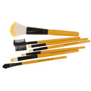 Women Pro Face Makeup Cosmetic Brush Tools Eyelash Comb Blush Eyeshadow Lipstick Applicator Brush 7Pcs/Set + Pouch Bag Case Yellow