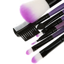 Women Pro Face Makeup Cosmetic Brush Tools Eyelash Comb Blush Eyeshadow Lipstick Applicator Brush 7Pcs/Set + Pouch Bag Case Purple