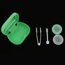 Portable Cute Plastic Cat Design Contact Lens Holder Case Organiser Box Travel Accessories Green