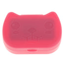 Cute Portable Cat Design Contact Lens Holder Case Cover Protector Organiser Box Rose Red