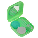 Set Of Plastic Stylish Compact Lens Tweezers +Mirror Case + Contact Lens Case + Lens Solution Bottle Travel Accessory Green 5.7x5.3cm