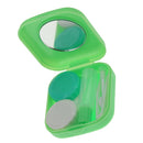 Set Of Plastic Stylish Compact Lens Tweezers +Mirror Case + Contact Lens Case + Lens Solution Bottle Travel Accessory Green 5.7x5.3cm