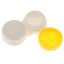 Set Of Plastic Stylish Compact Lens Tweezers +Mirror Case + Contact Lens Case + Lens Solution Bottle Travel Accessory Yellow 5.7x5.3cm