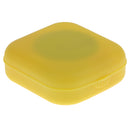 Set Of Plastic Stylish Compact Lens Tweezers +Mirror Case + Contact Lens Case + Lens Solution Bottle Travel Accessory Yellow 5.7x5.3cm