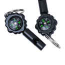 2pcs 2 in 1 Whistle Compass with Keychain for Outdoor Camping Hiking