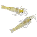 Soft Plastic Prawn Shrimp Lure Baits Simulation Fishing Lures Yellow - Pack of 10 - Length 4cm